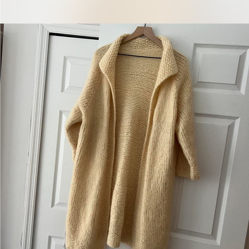 Vintage Mohair Longline Cream Cardigan